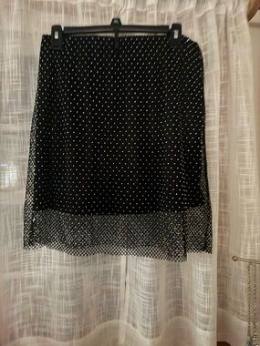 Black Beaded Mesh Skirt